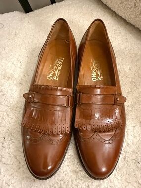 Salvatore Ferragamo Kiltie Wingtip Loafers Leather 10B
